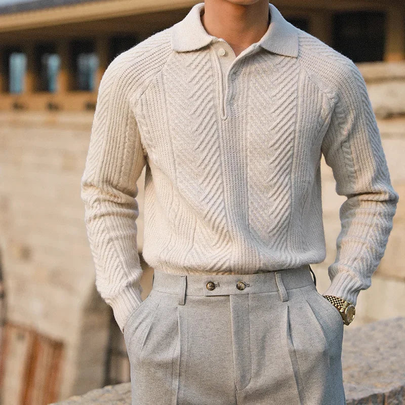 ASAN OLD MONEY KNIT TEXTURED POLO