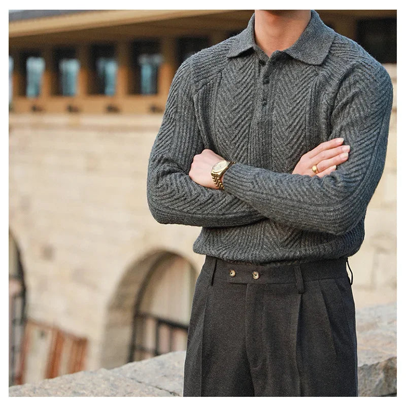 ASAN OLD MONEY KNIT TEXTURED POLO