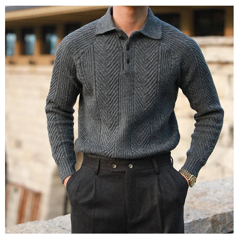 ASAN OLD MONEY KNIT TEXTURED POLO