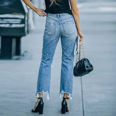 Giada – Ripped Raw Edge Jeans