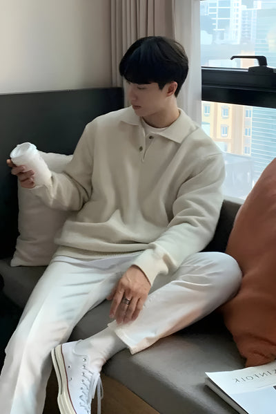 PUSAN MERINO POLO SWEATER