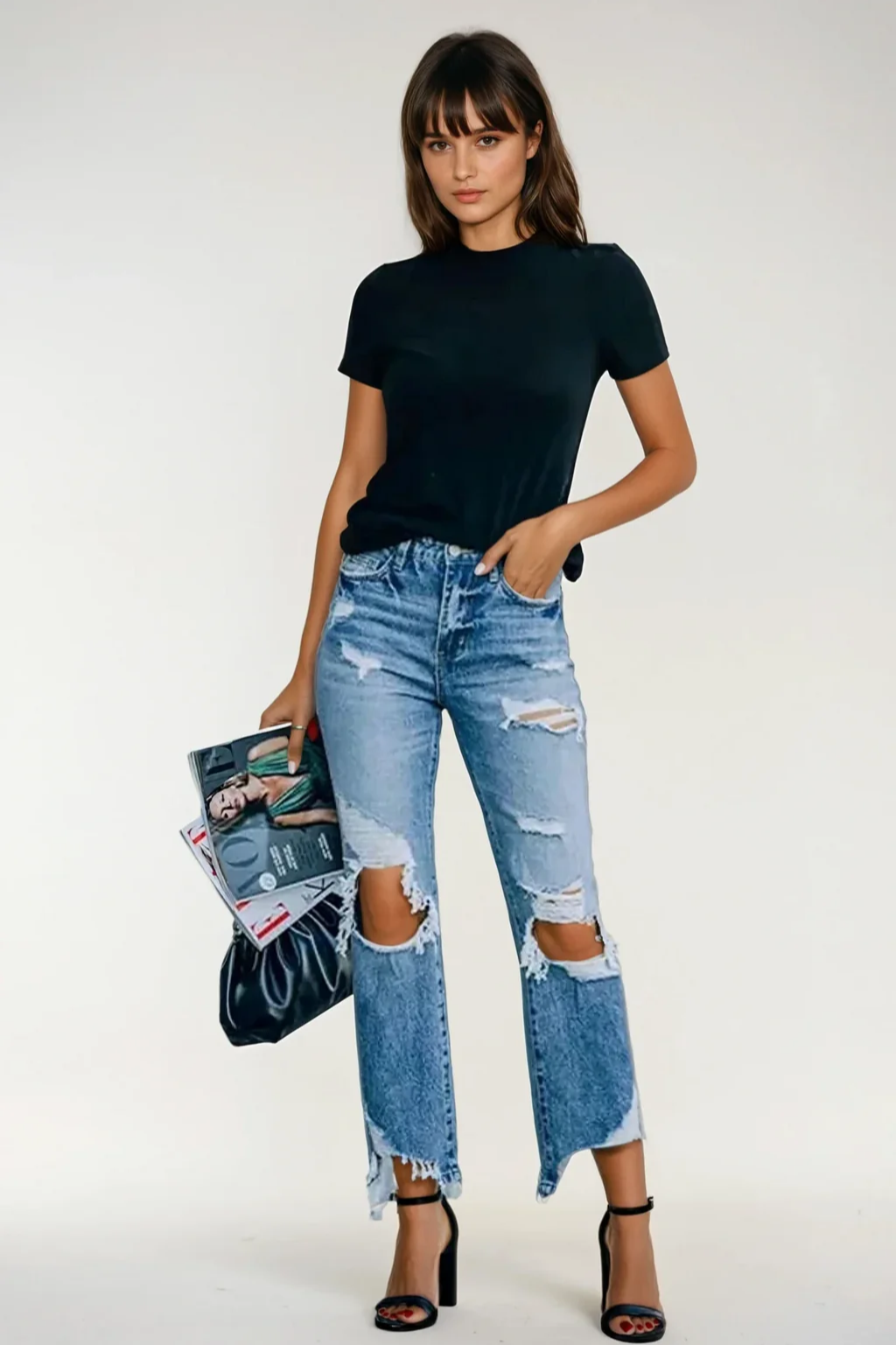 Giada – Ripped Raw Edge Jeans