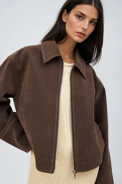 Valira – Faux Suede Zip Jacket
